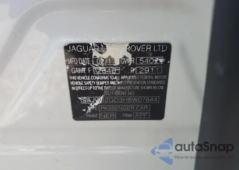 2017 Jaguar Xjl Portfolio z USA, uszkodzony, nr VIN SAJWJ2GD3H8W07844